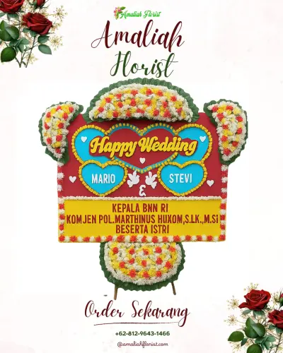 Karangan Papan Bunga Pernikahan di Sukarindik